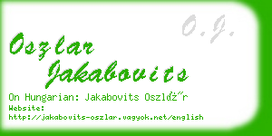 oszlar jakabovits business card